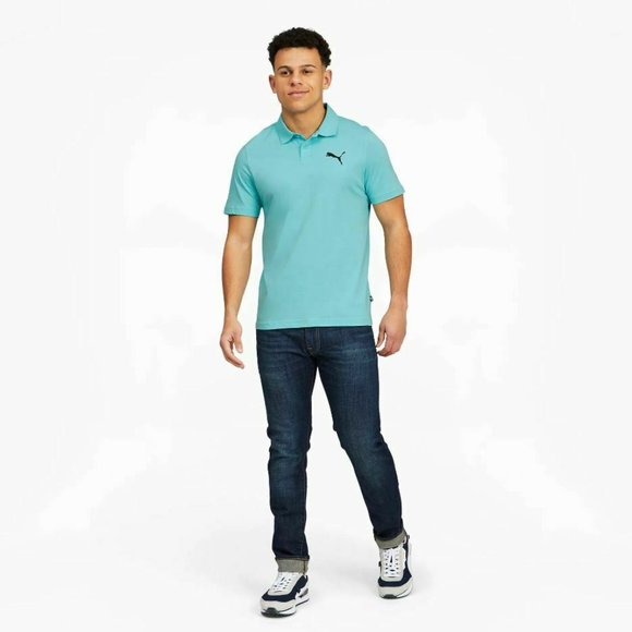PUMA Golf Road Map Performance Essentials Men's Jersey Polo Shirt Blue - Picture 3 of 5